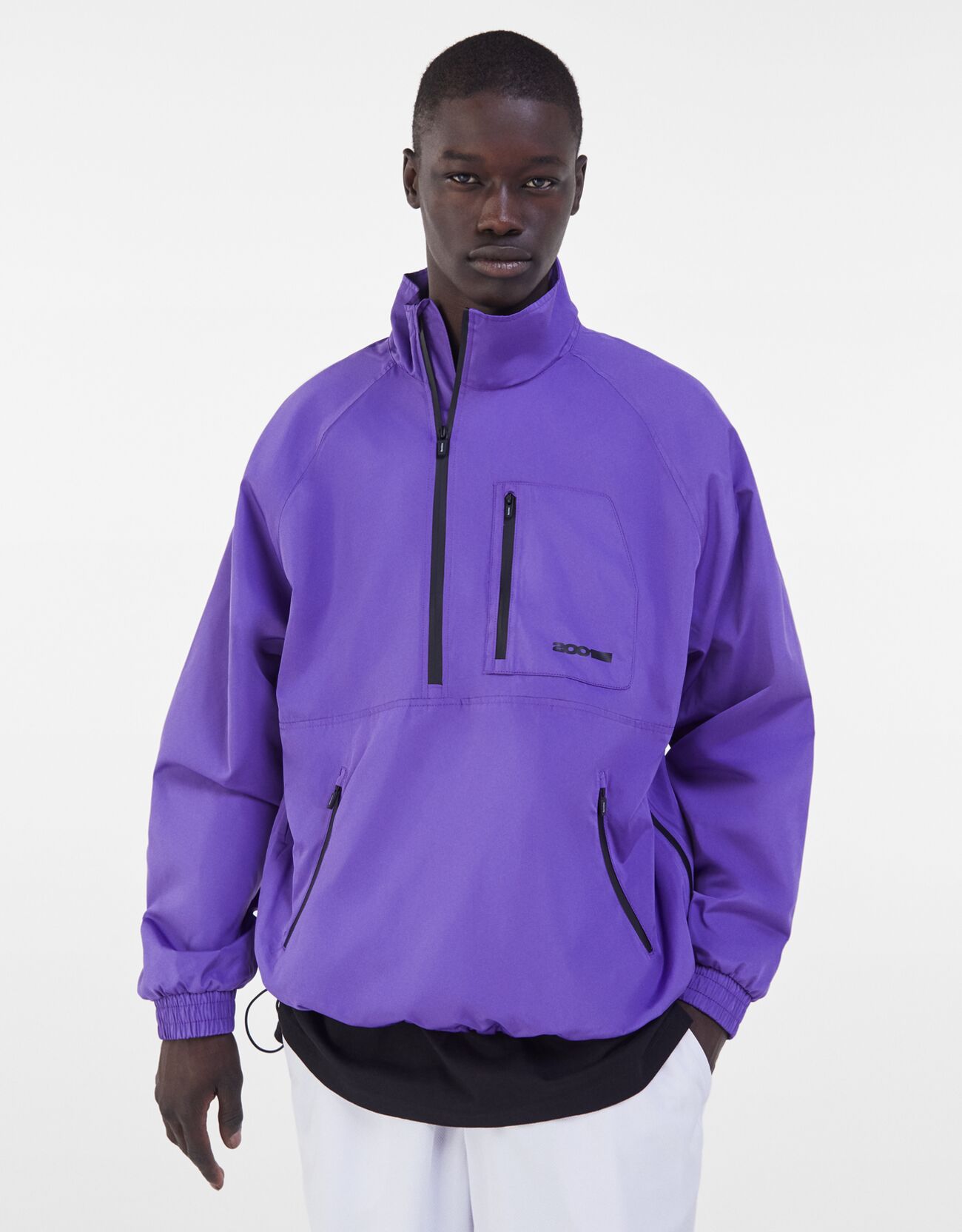 Фиолетовый Асимметричная куртка с карманом спереди Bershka