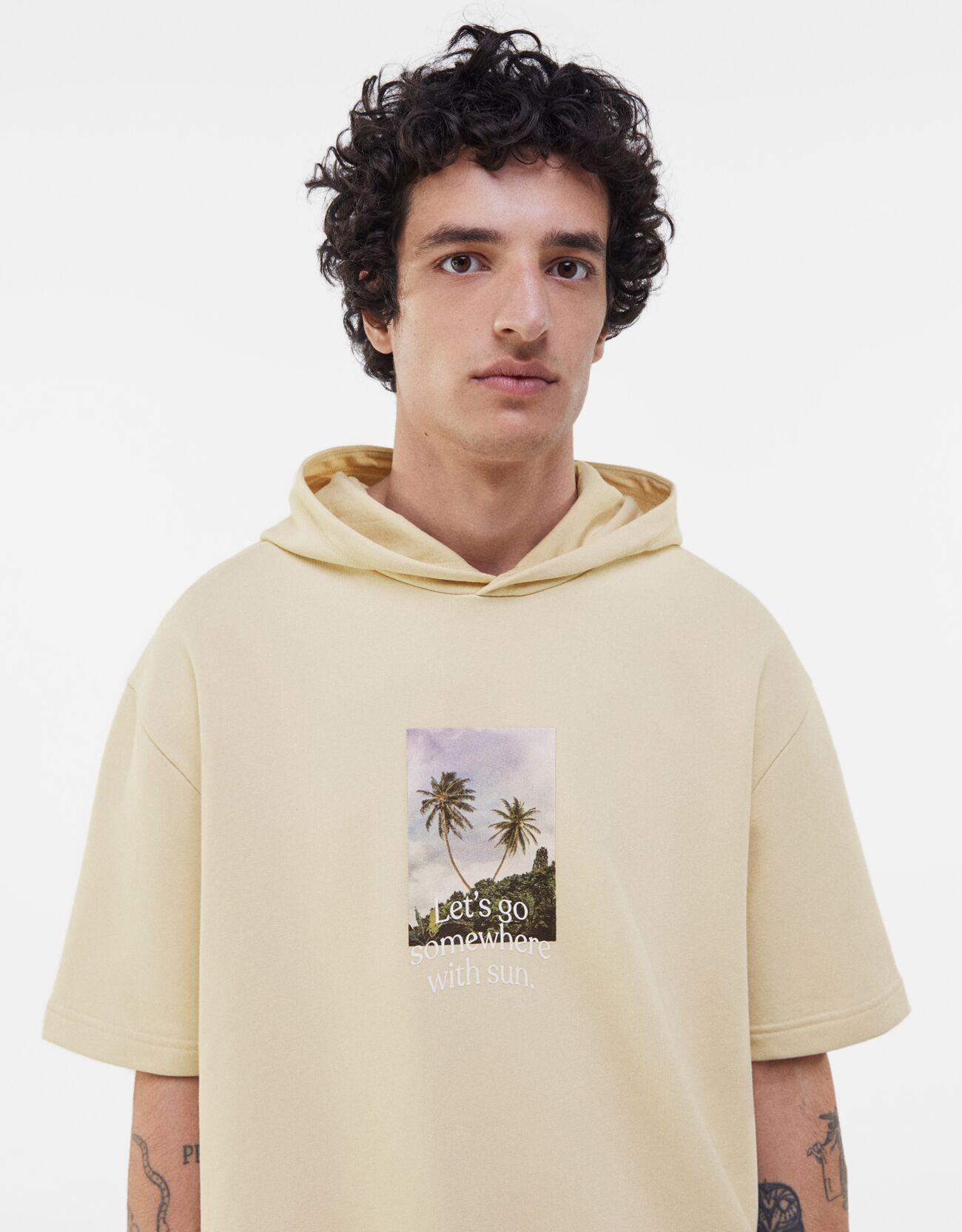 Bershka Baskılı pamuklu kapüşonlu t-shirt 8 Bershka Baskılı pamuklu kapüşonlu t-shirt 9