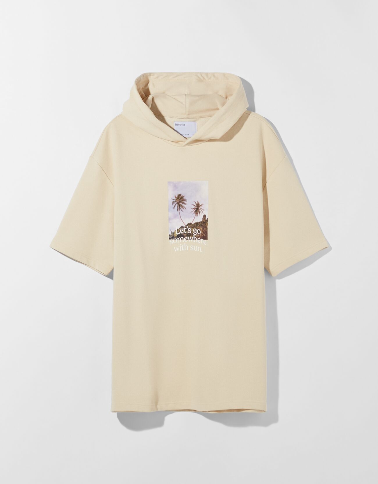 Bershka Baskılı pamuklu kapüşonlu t-shirt 4 Bershka Baskılı pamuklu kapüşonlu t-shirt 5