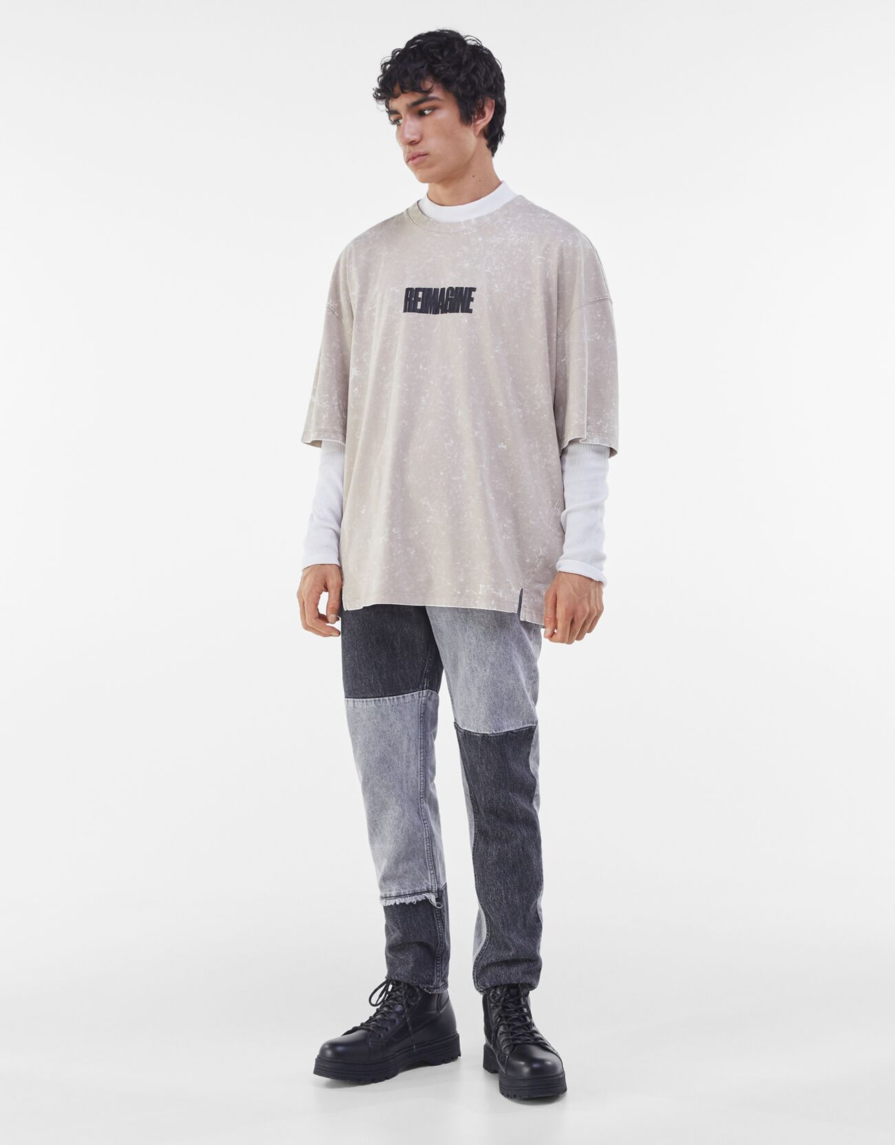 Bershka Oversize kalıplı acid wash t-shirt 0 Bershka Oversize kalıplı acid wash t-shirt 1