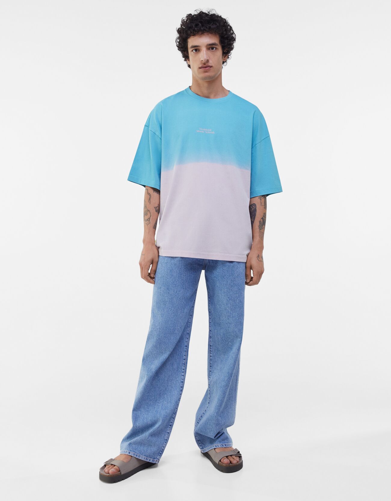 Bershka Extra loose fit kısa kollu degrade boyama desenli t-shirt 12 Bershka Extra loose fit kısa kollu degrade boyama desenli t-shirt 13