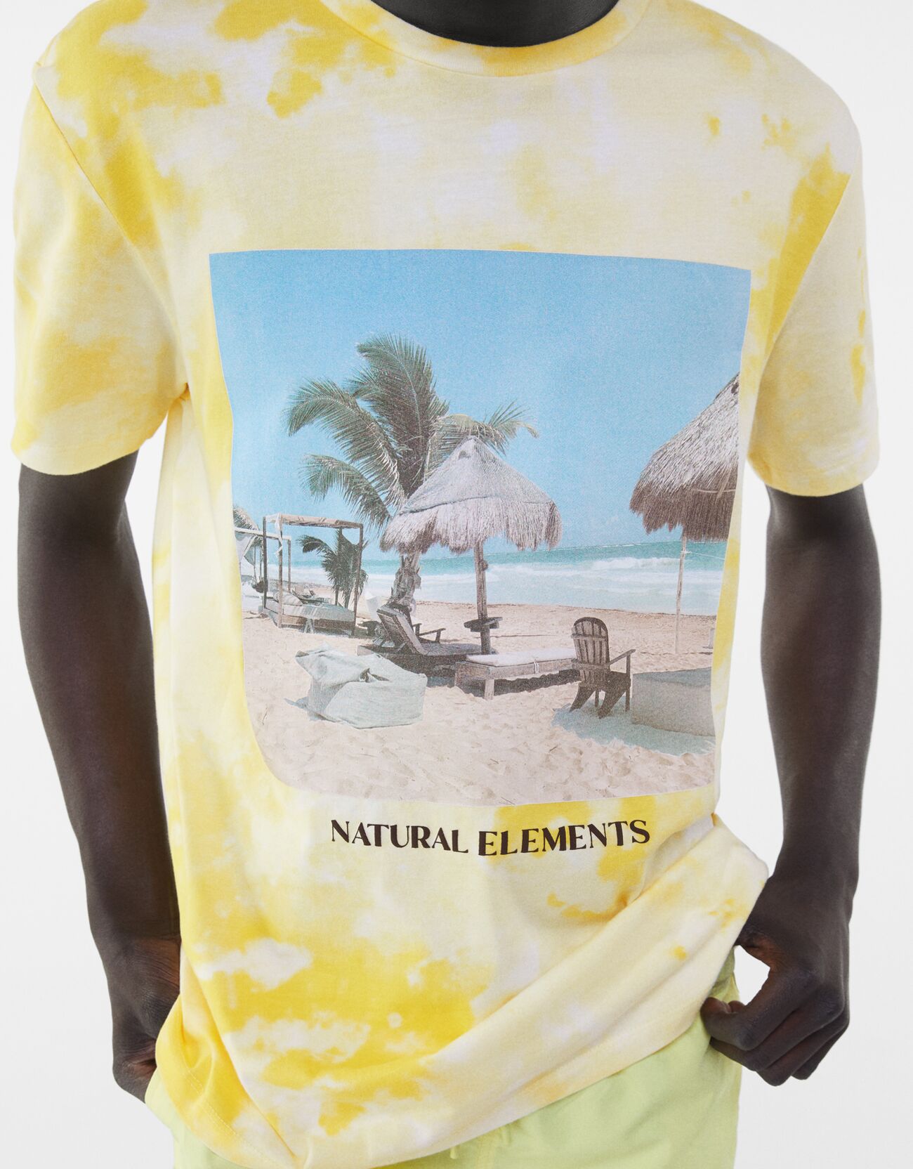 Bershka Plaj görselli batik desenli t-shirt 4 Bershka Plaj görselli batik desenli t-shirt 5