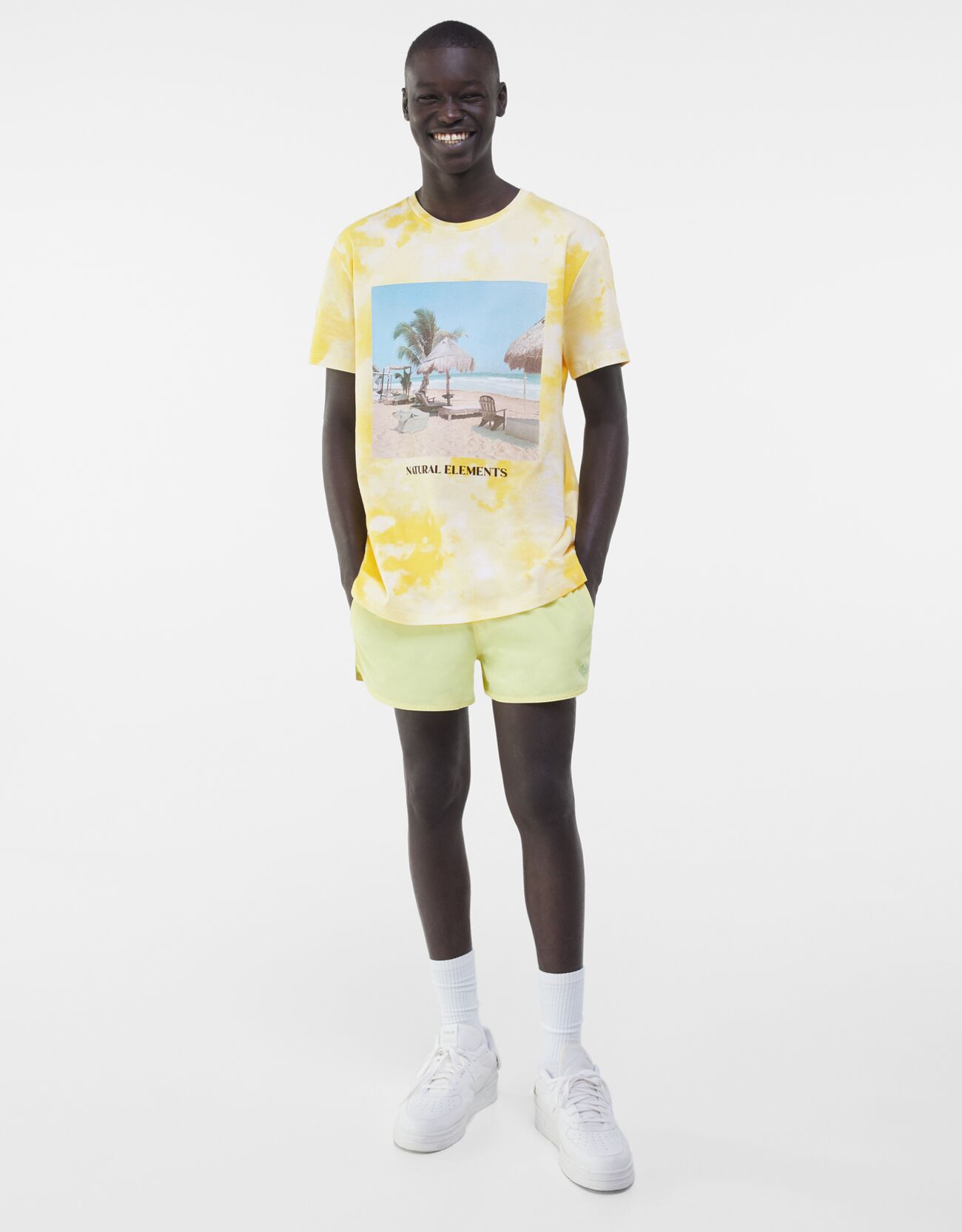 Bershka Plaj görselli batik desenli t-shirt 2 Bershka Plaj görselli batik desenli t-shirt 3