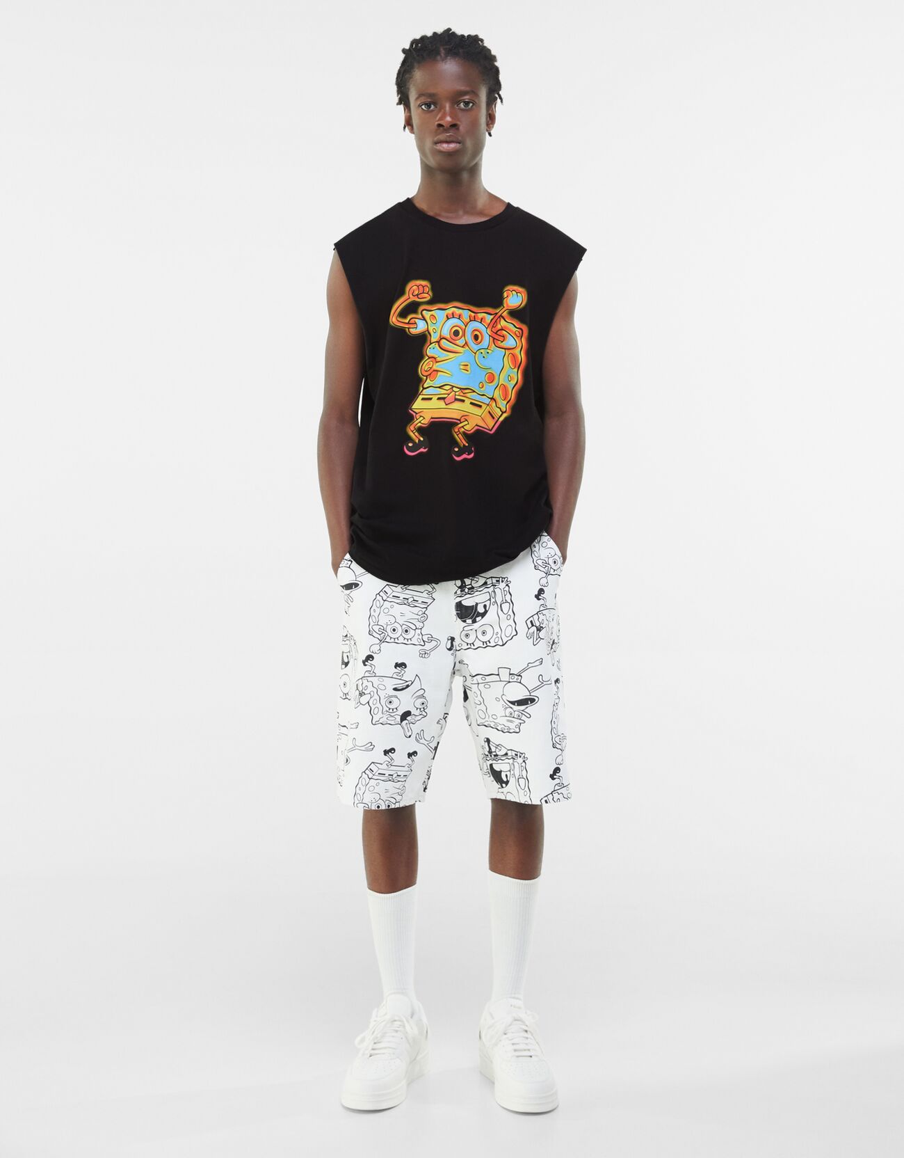 Bershka SpongeBob x Bershka kolsuz worker t-shirt 8 Bershka SpongeBob x Bershka kolsuz worker t-shirt 9