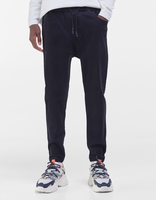 Pantalones Hombre | Bershka PantalóN Jogger Pique Felpa Blanco - Bellavista