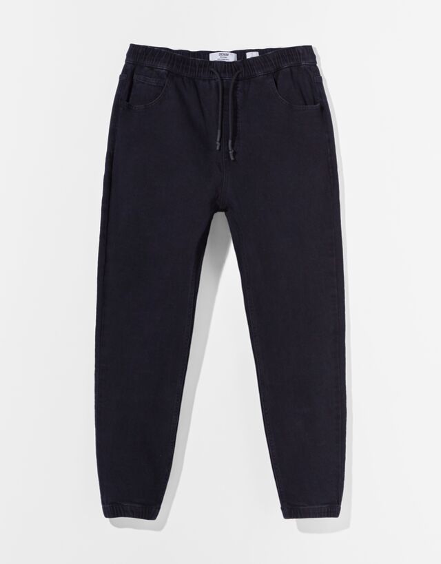 Jeans Hombre | Bershka Jeans Jogger Con Rotos Azul Lavado - Bellavista