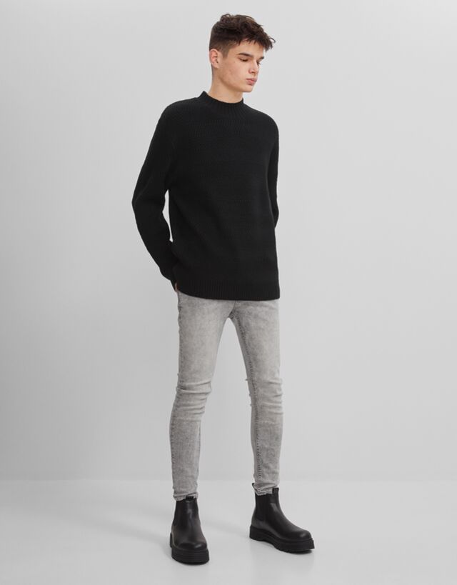 Jeans Hombre | Bershka Jeans Super Skinny Lavado Azul Claro - Bellavista