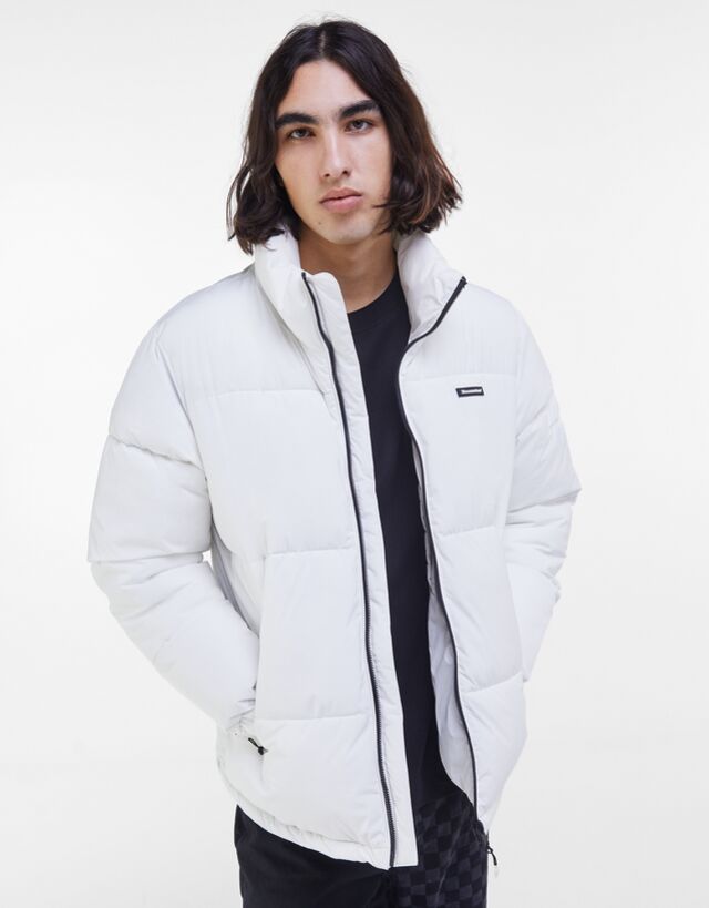 Tek Renkli Sisme Mont Ceket Kaban Erkek Bershka