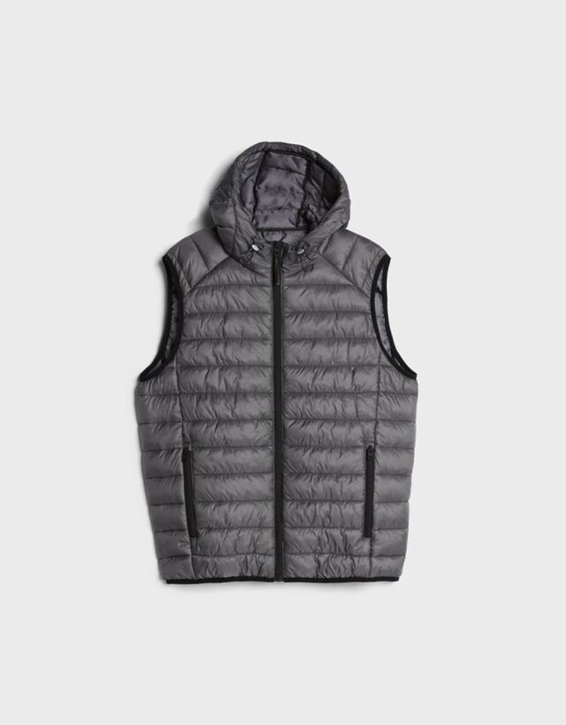 Lightweight quilted gilet with hood - Jackets and coats - Man | Bershka