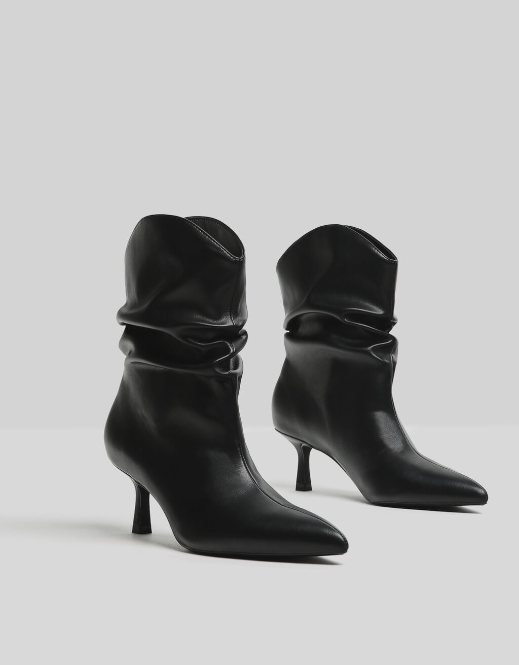 bershka patent ankle boot