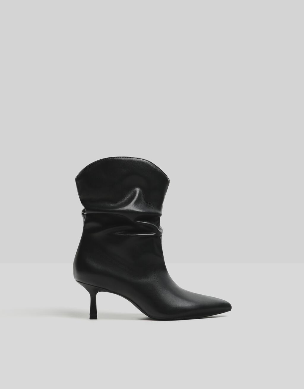 bershka patent ankle boot