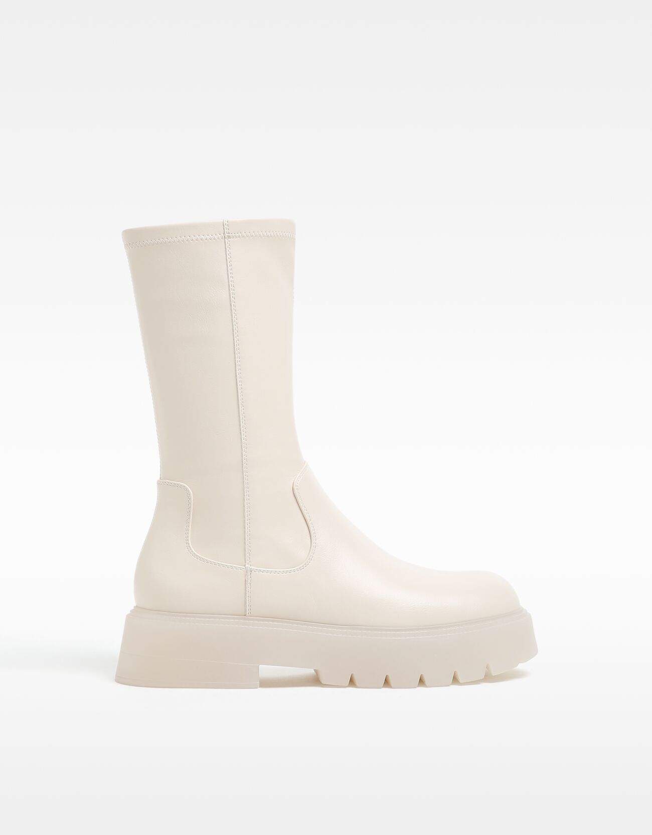 platform ankle boots with translucent sole