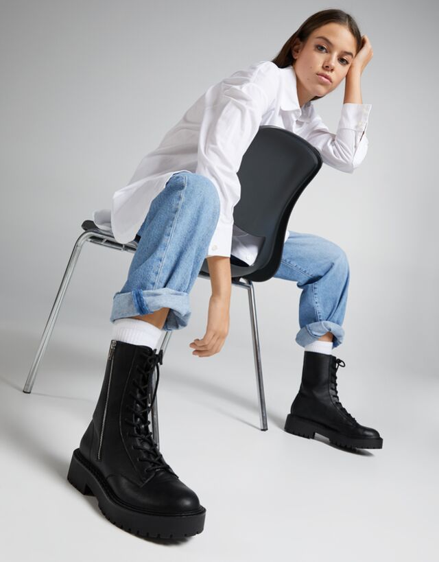 Botines Planos Bershka Online Hotsell, UP TO 50% OFF | lavalldelord.com