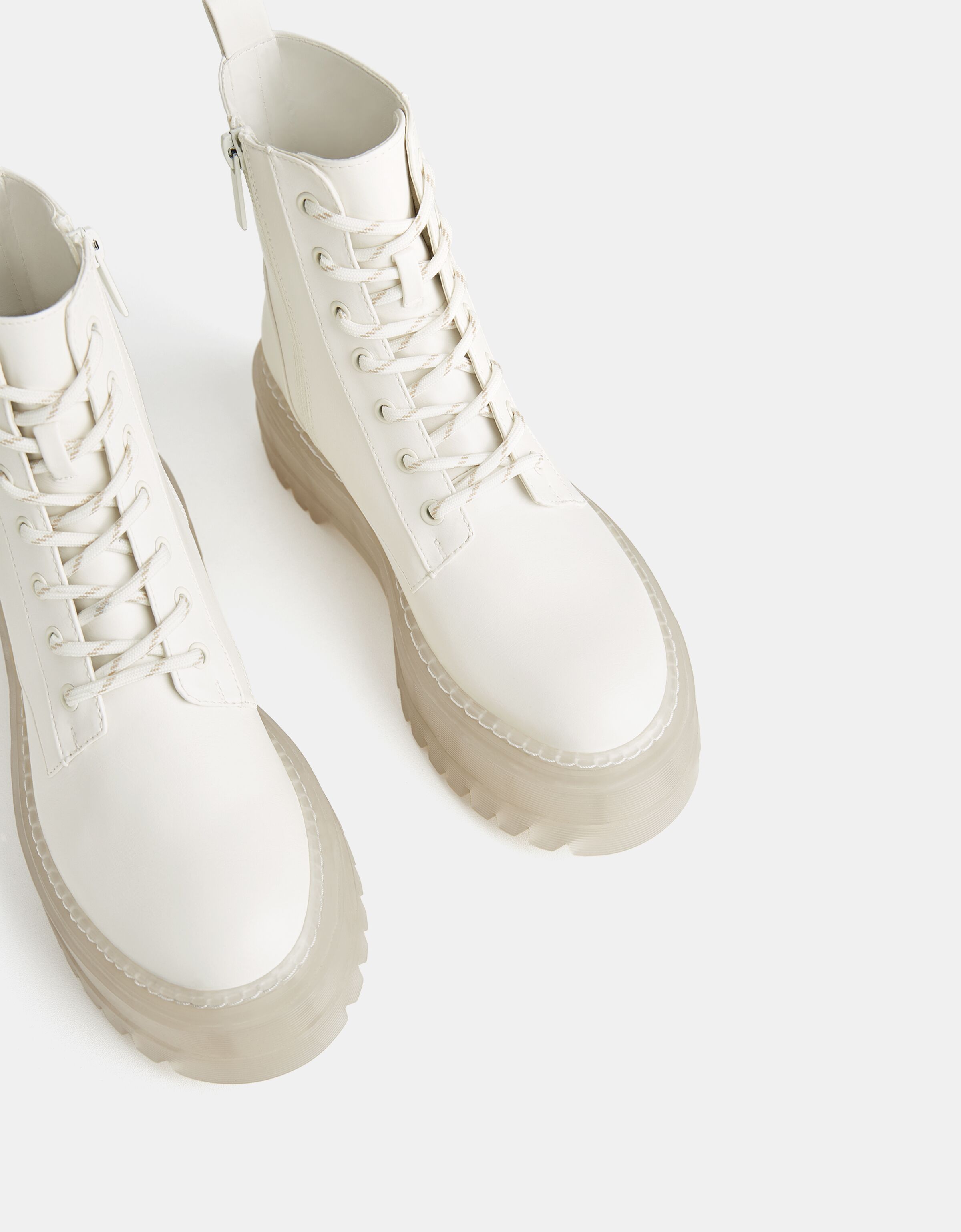 Platform ankle boots with translucent sole clearance