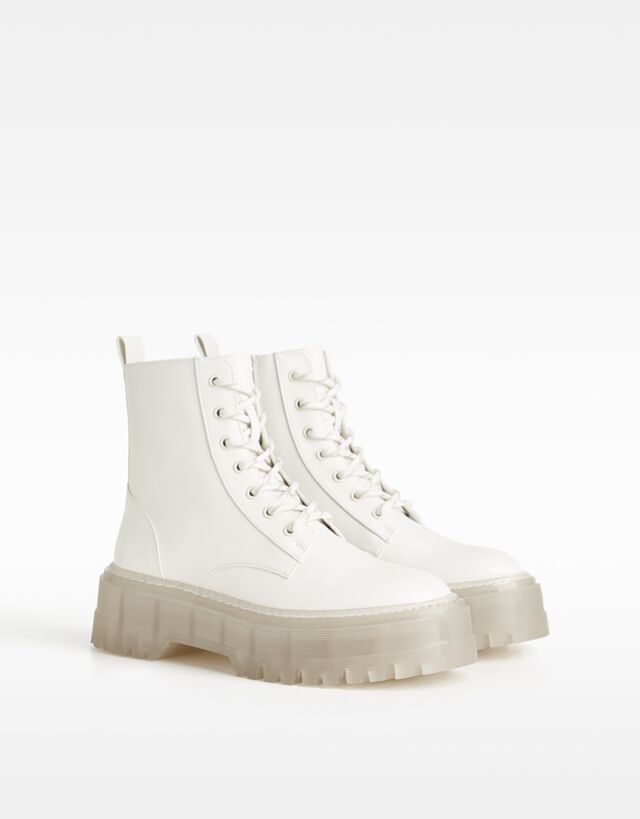 Bershka platform ankle boots with track sole