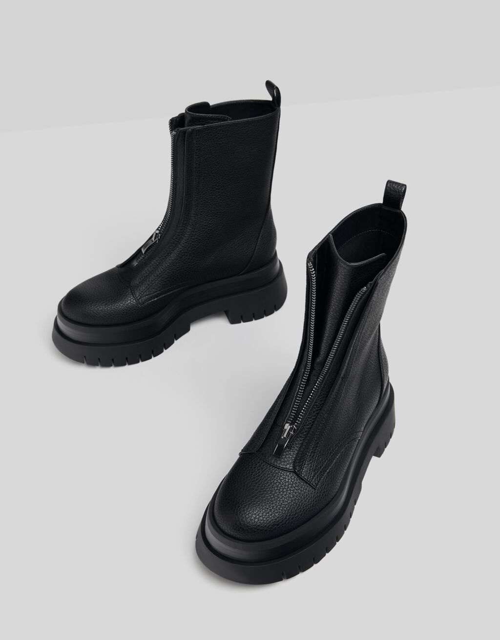Bottines noires fermeture eclair devant clearance
