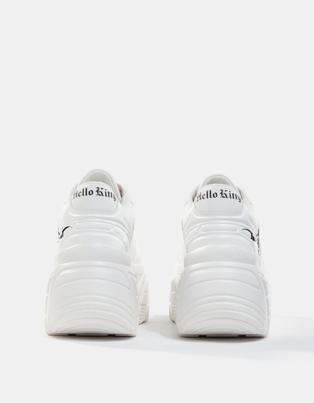 bershka white platform sneakers