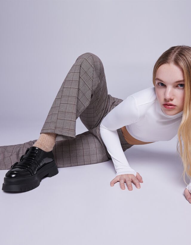 flat xl platform shoes with buckles