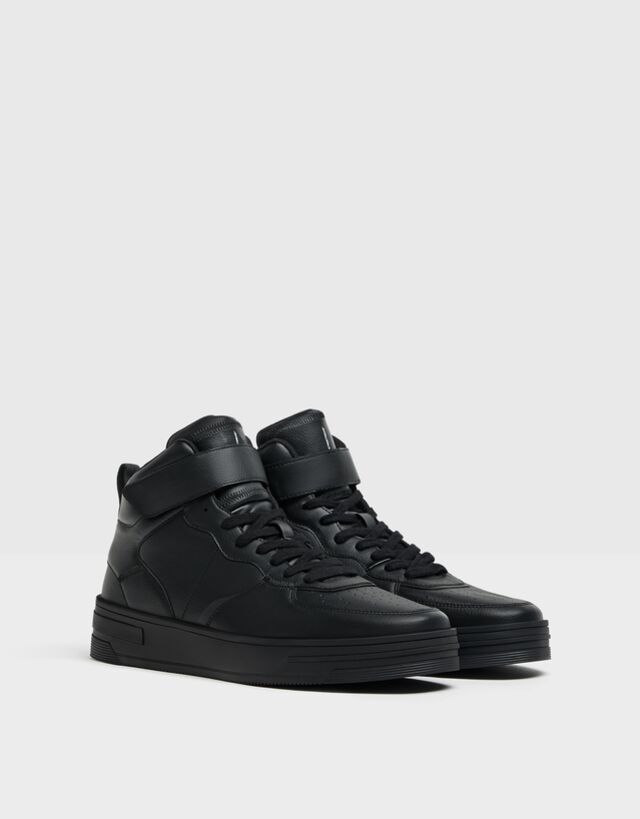 mens black high top trainers