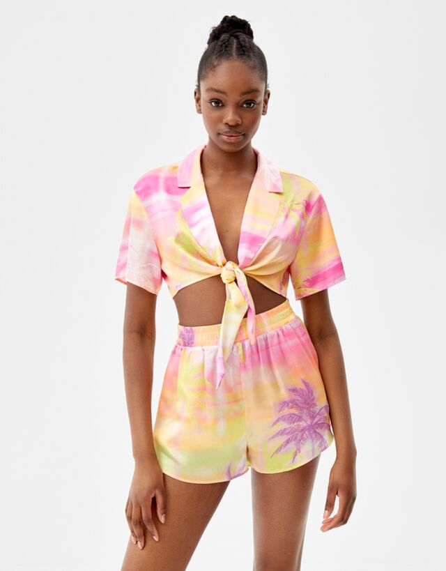 Satin shirt and shorts Clearance