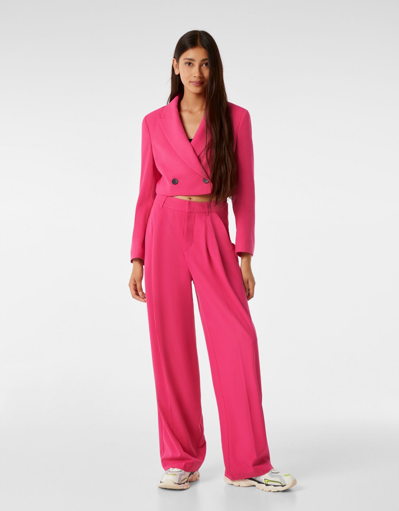 bershka blazer pink
