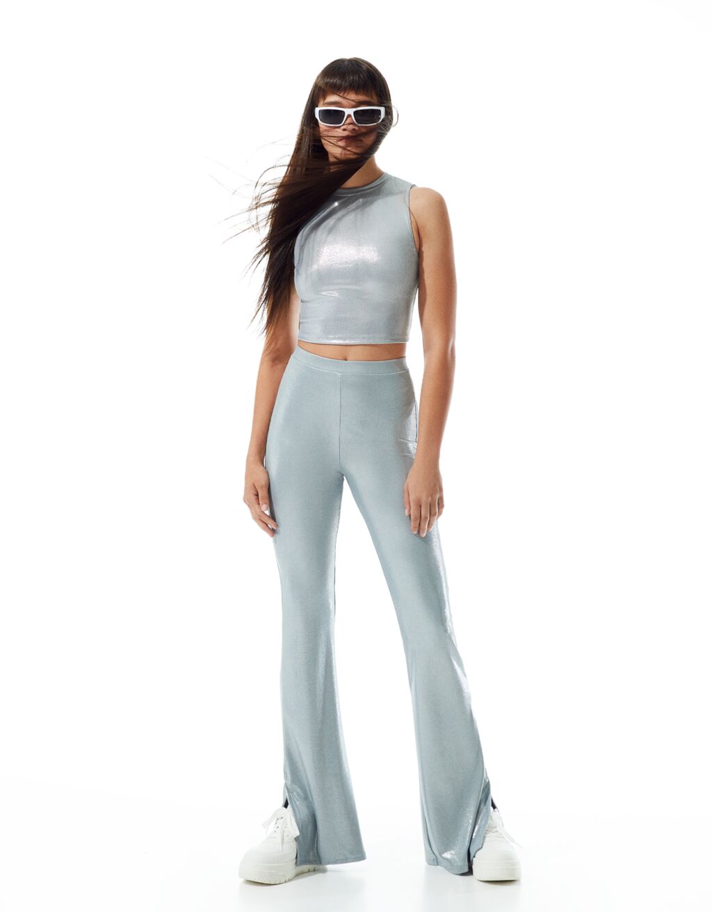 Silver top and trousers set
