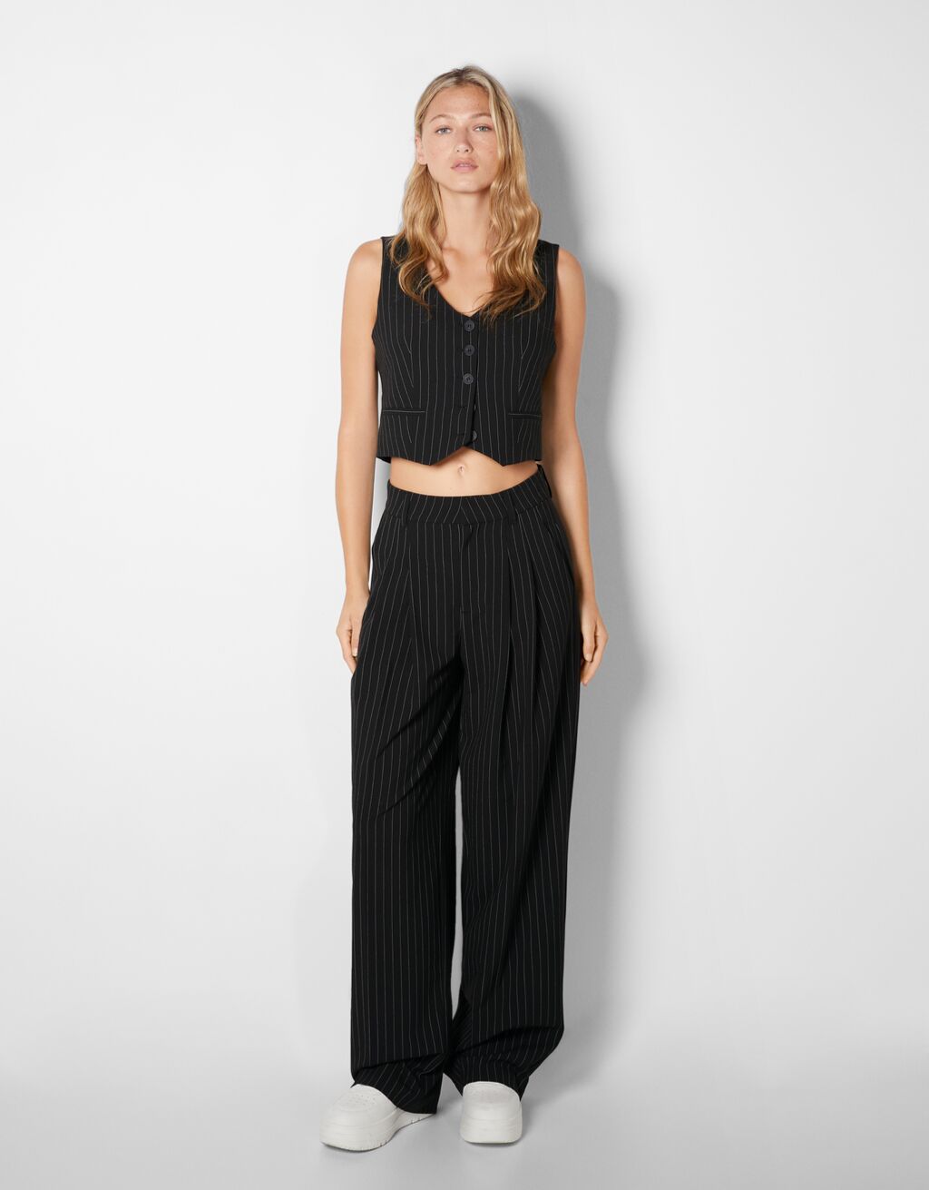 Pinstriped vest and pants set