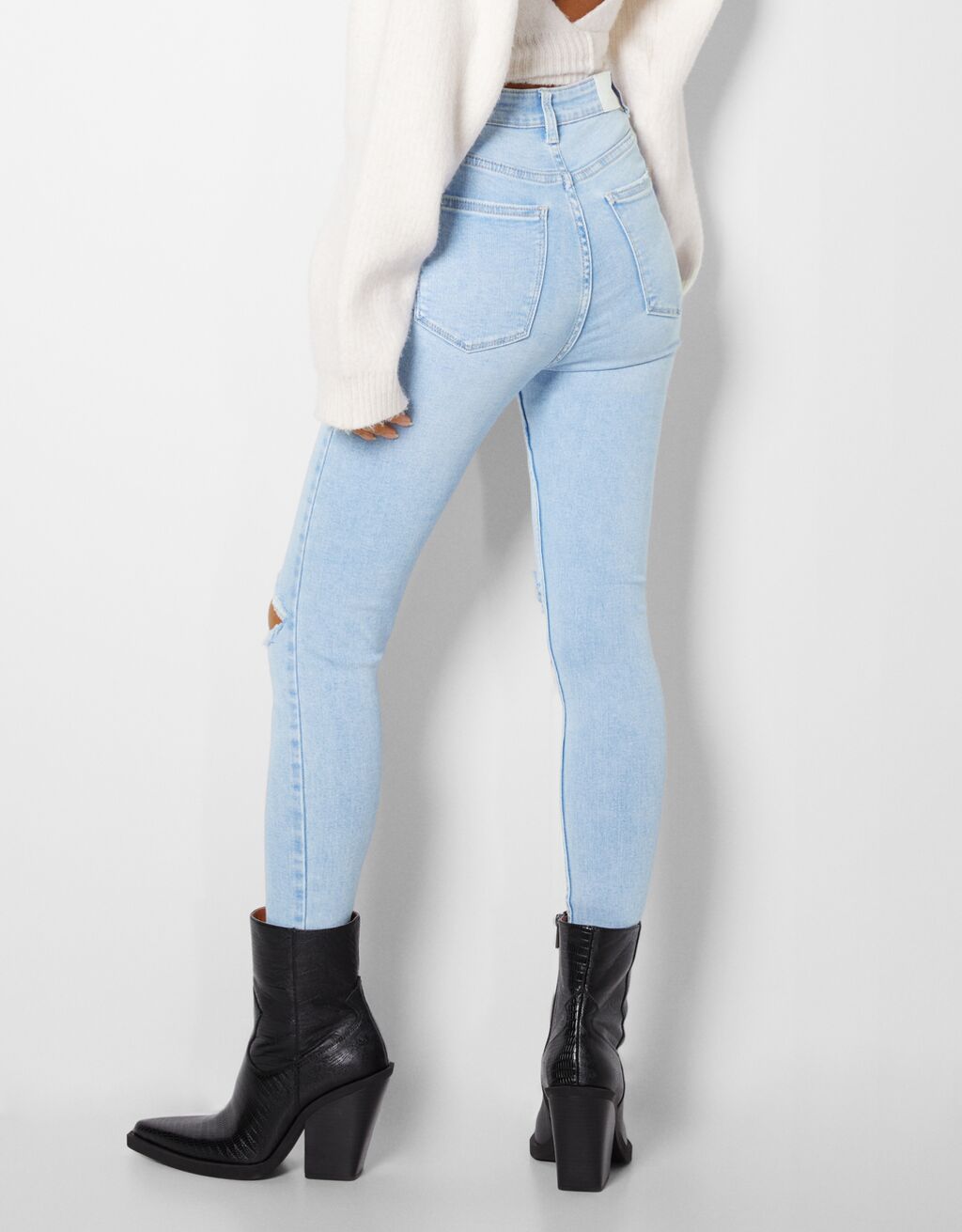 super high rise cropped bershka