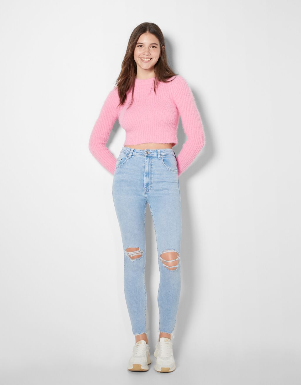 super high rise cropped bershka