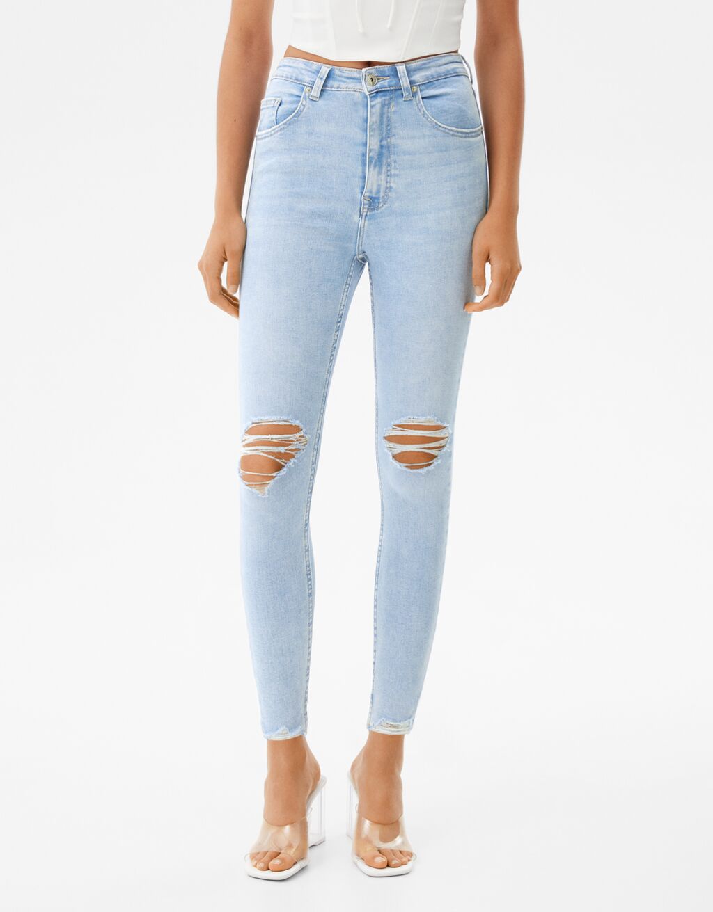 super high rise cropped bershka