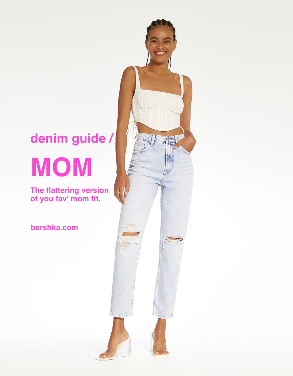 Mom-jeans med revor