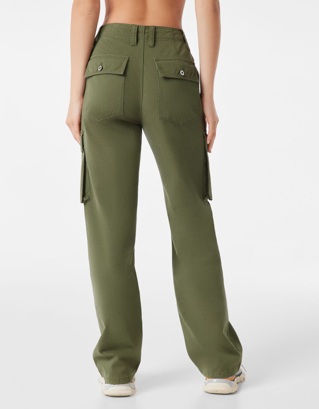 Straight fit cargo trousers Woman Bershka