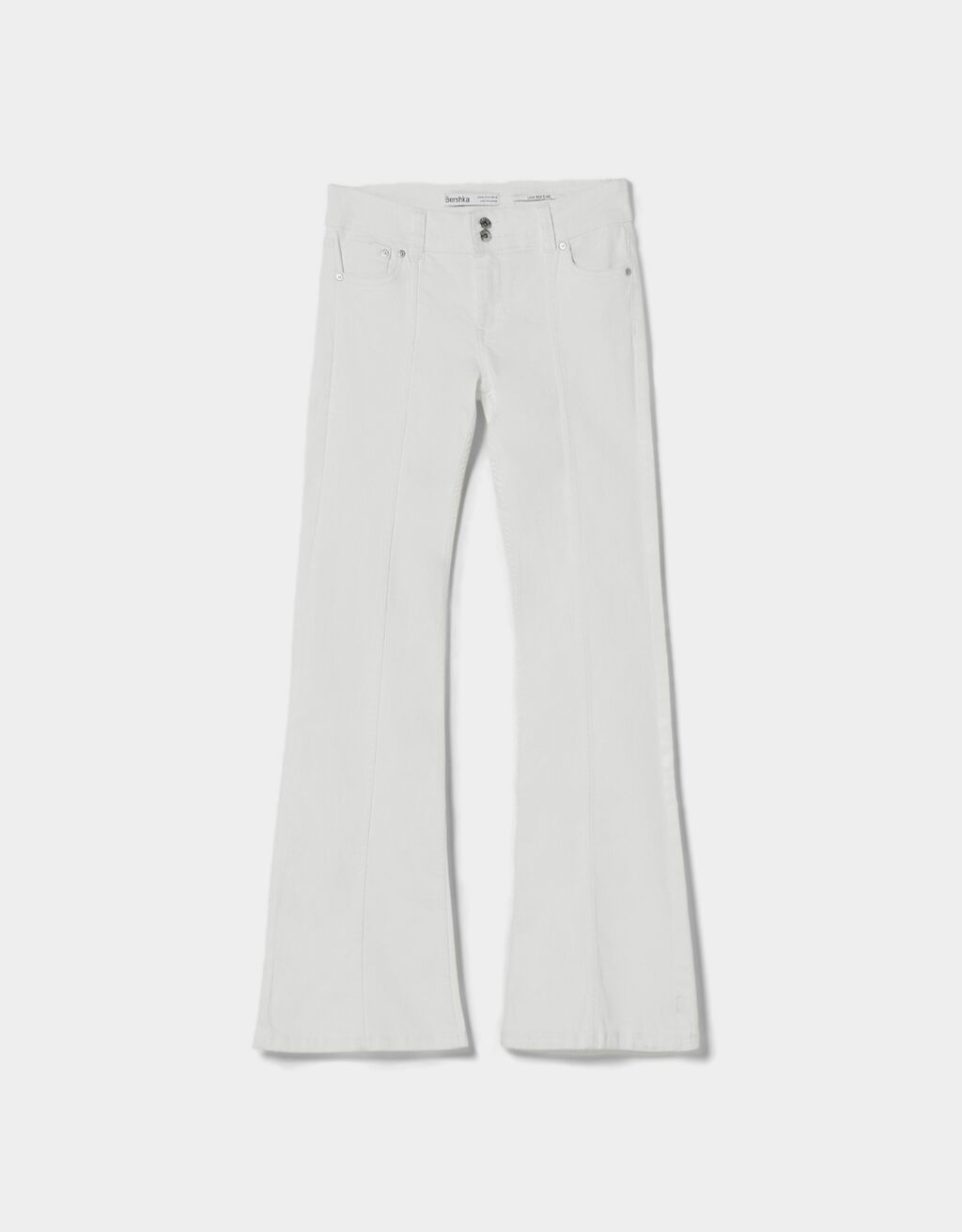 Low waist flared twill trousers