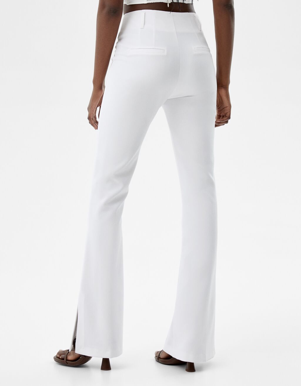 white split hem pants