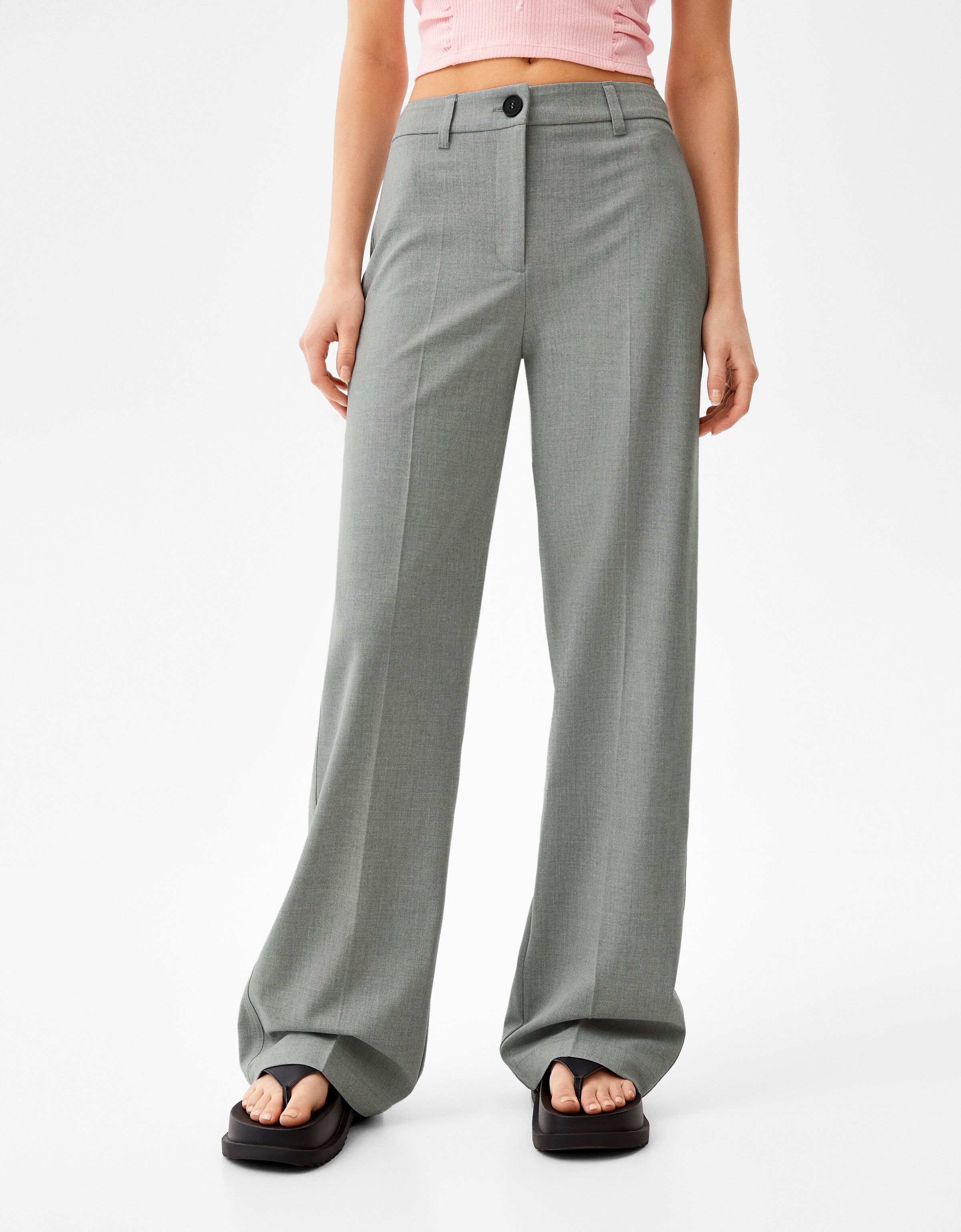 Wide-leg trousers with belt loops 