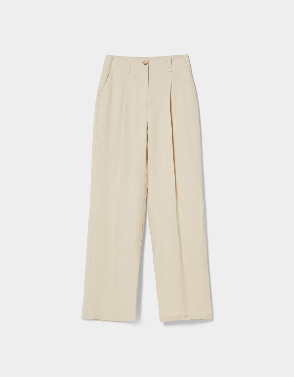 Rustic fabric wide-leg trousers