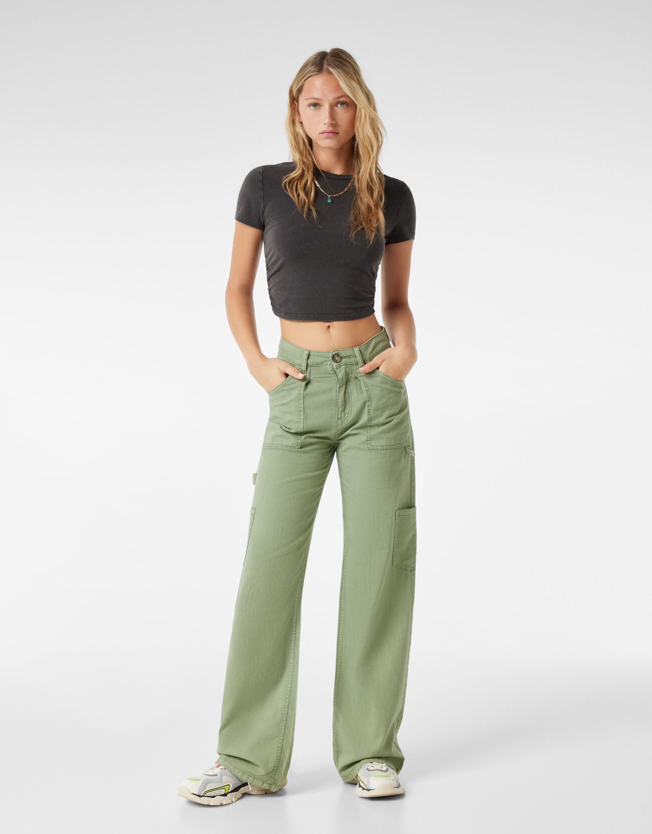 cargo pants - Pants and jeans - Woman Bershka