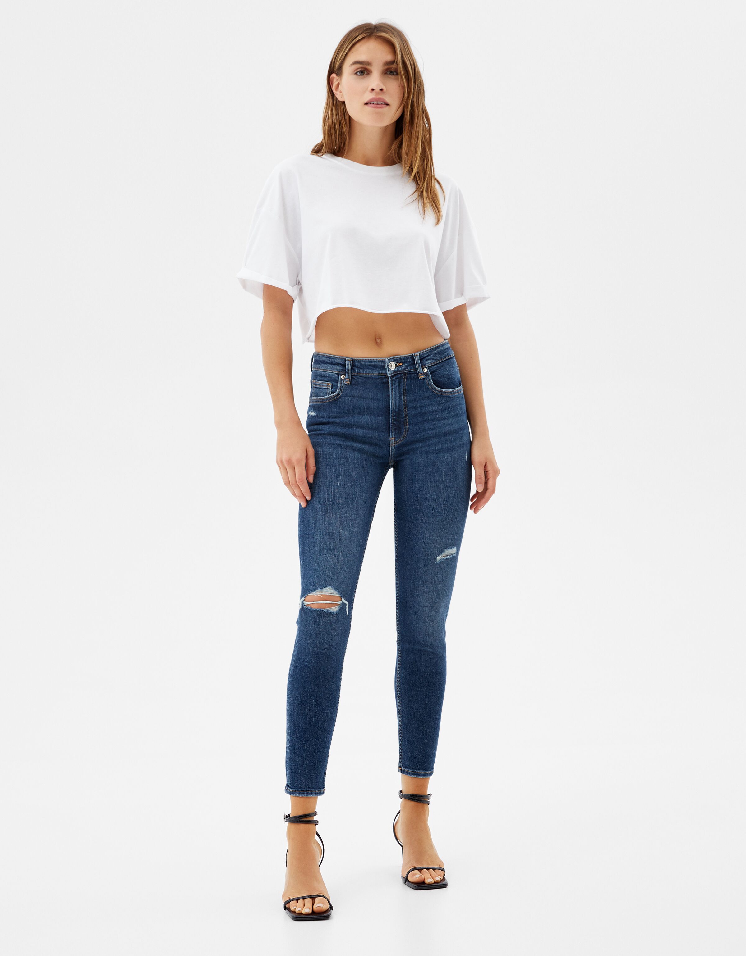 Low waist skinny jeans - Woman | Bershka