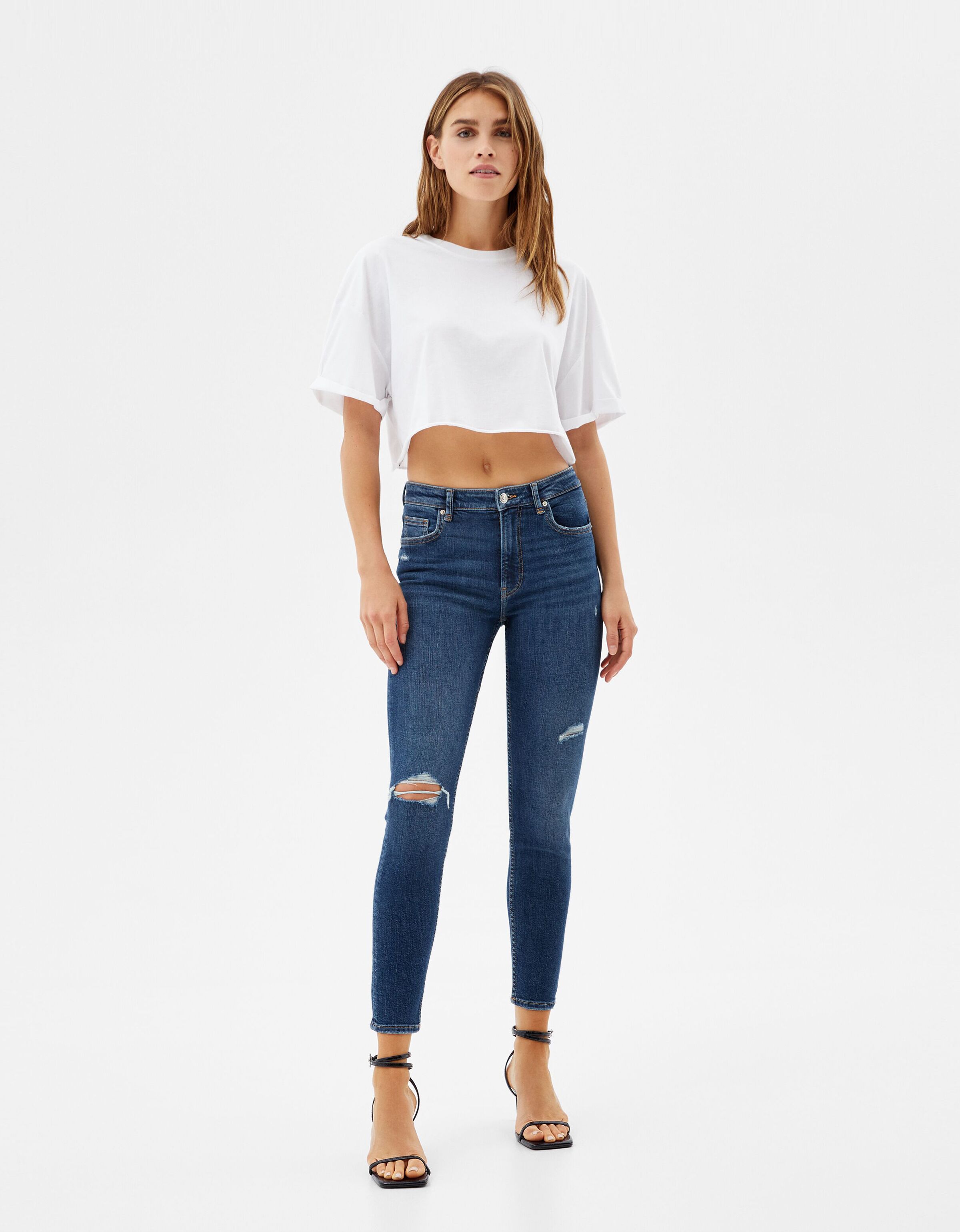 Low waist skinny jeans - Woman | Bershka