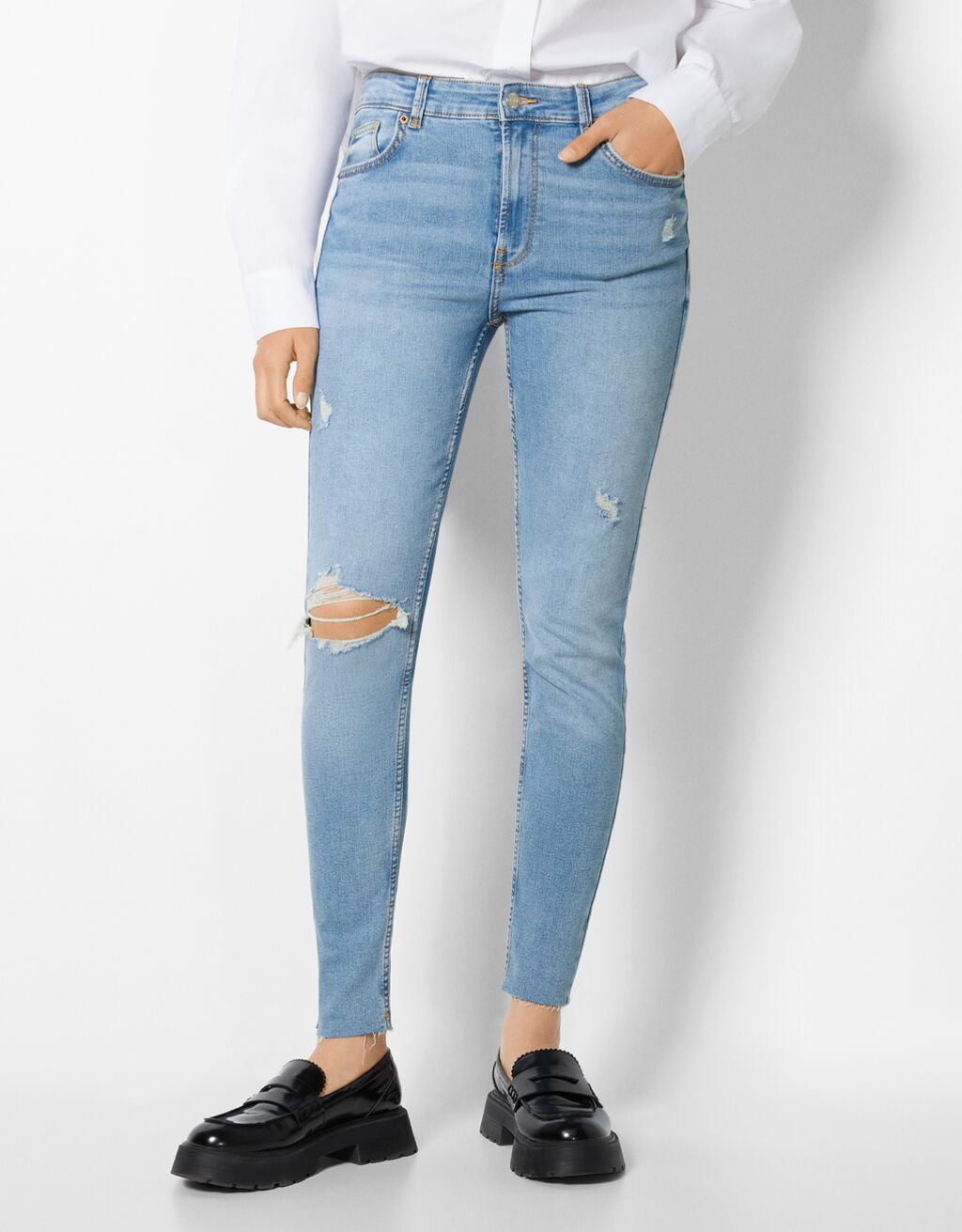 Skinny jeans met lage taille