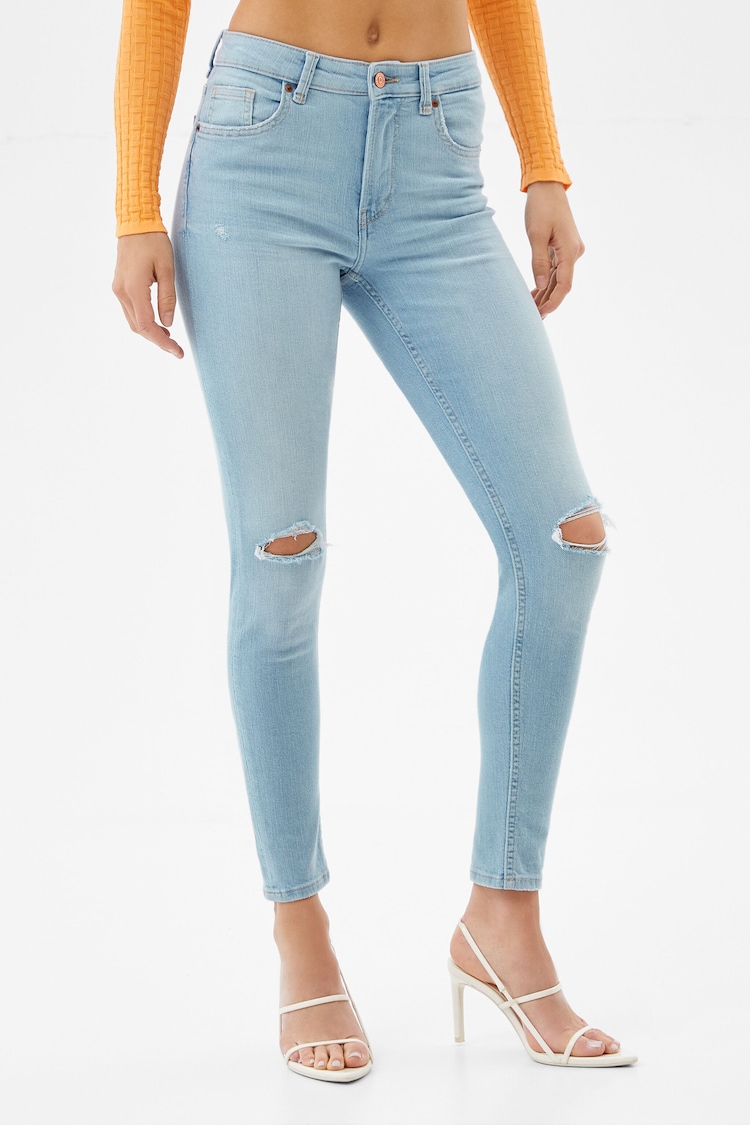 Skinny jeans med låg midja