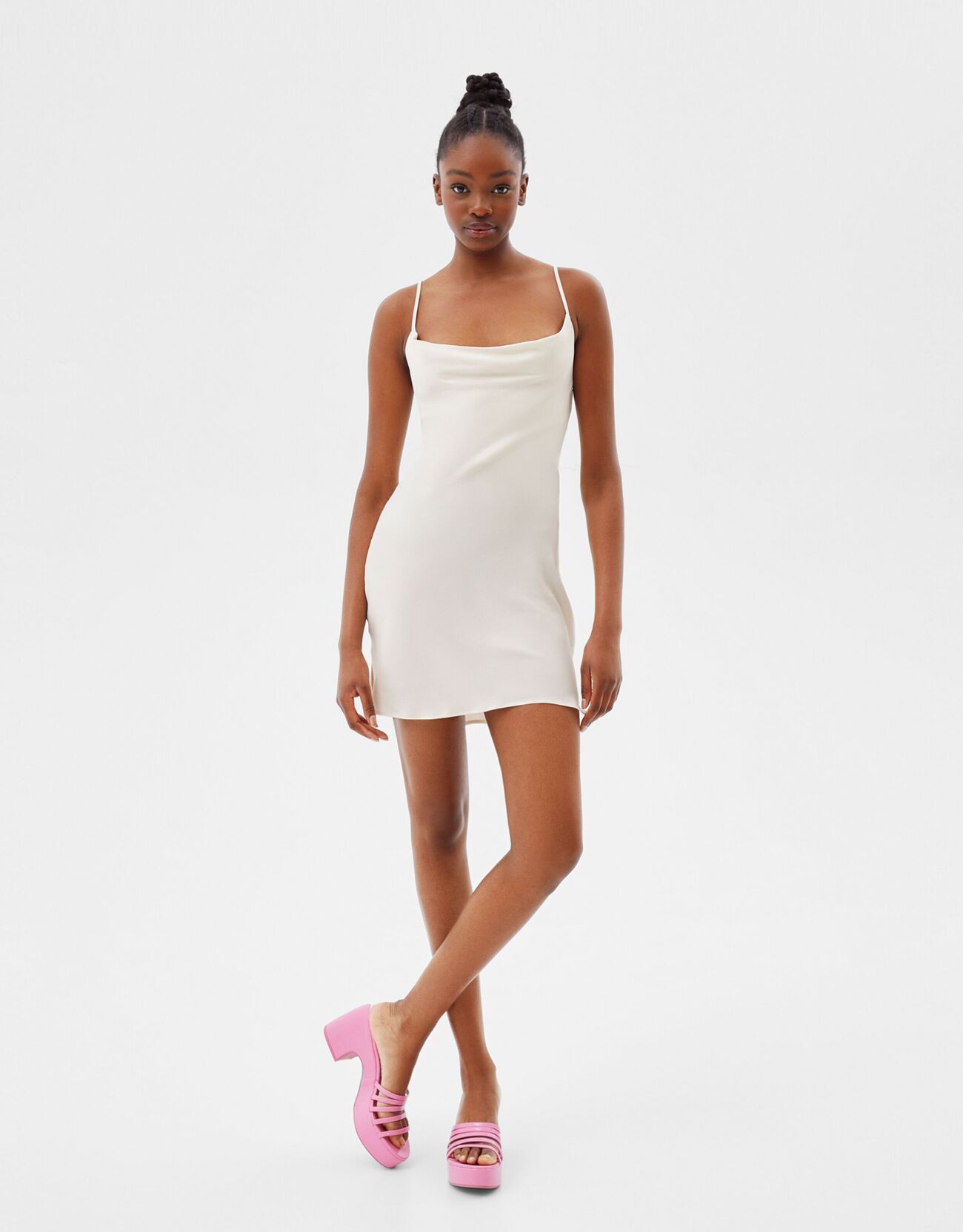 Satin camisole mini dress - Woman | Bershka