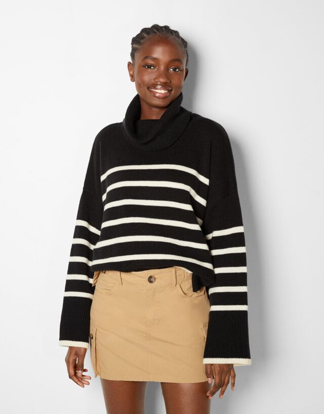 Poplin cargo mini skirt - Skirts 