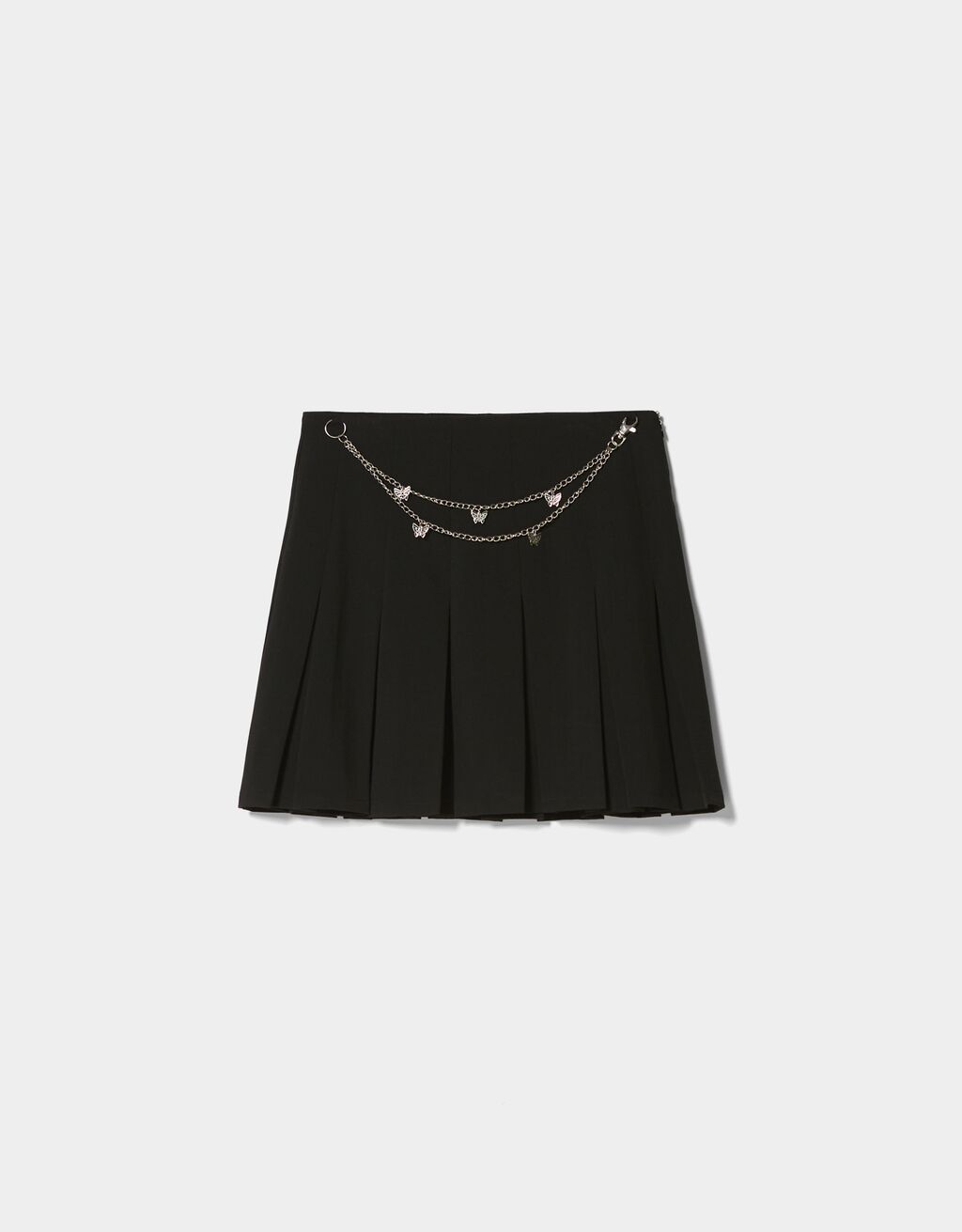 Box pleat skirt with butterfly chain