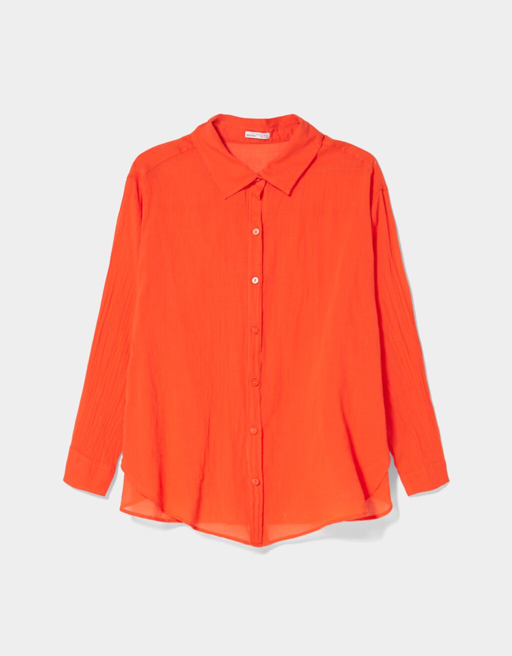 Oversized blouse met rustiek effect en lange mouw