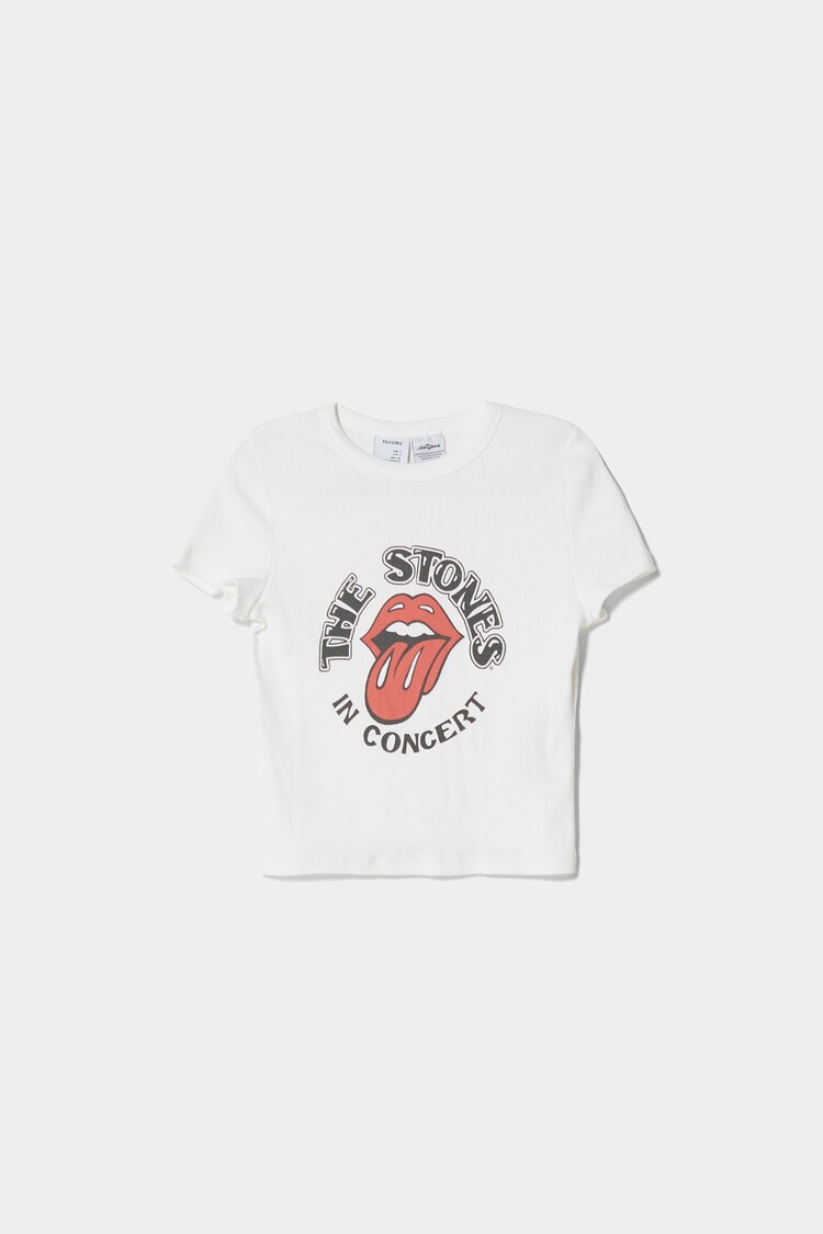Kortærmet Rolling Stones-T-shirt i rib