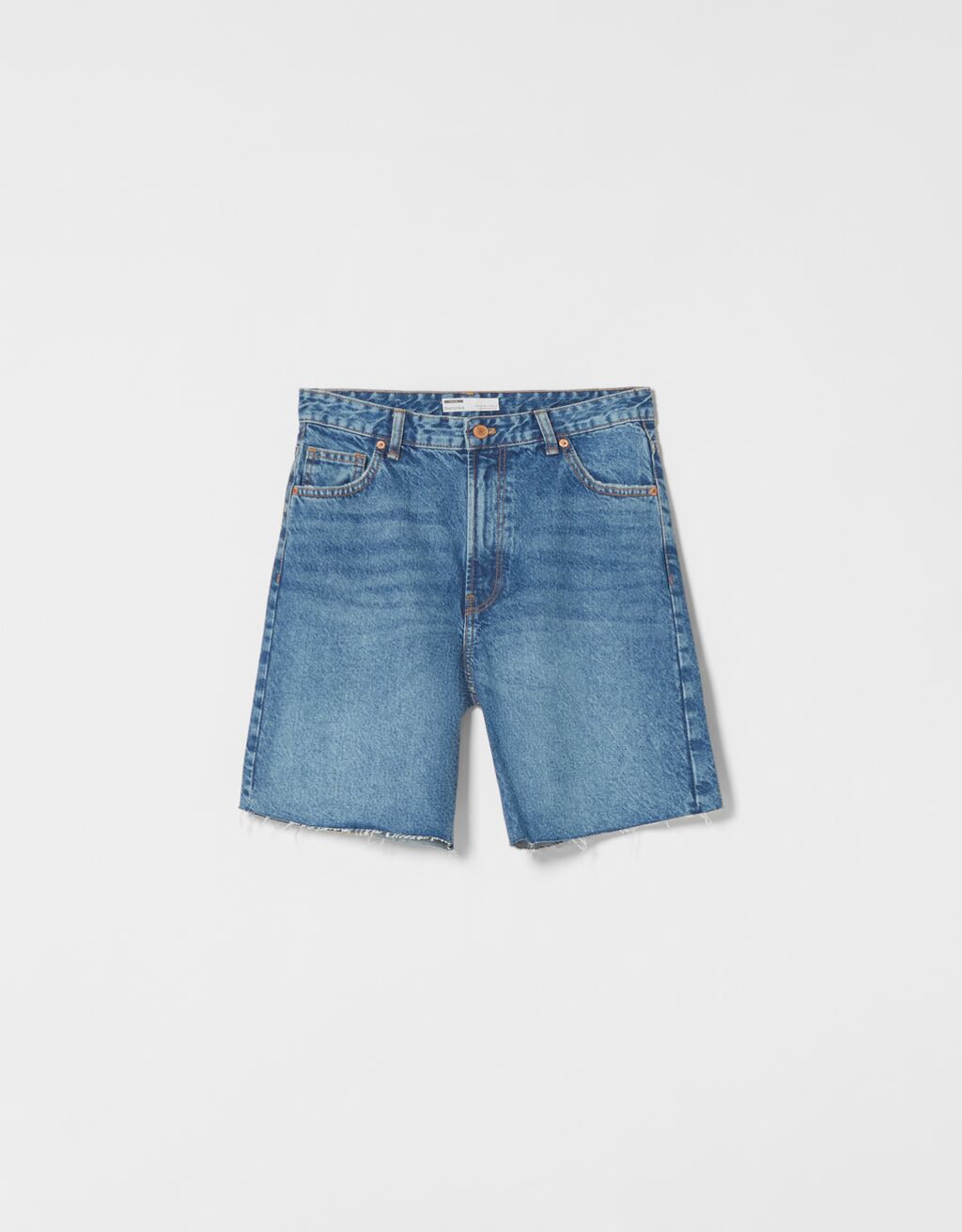 Vintage denim Bermuda shorts with rips