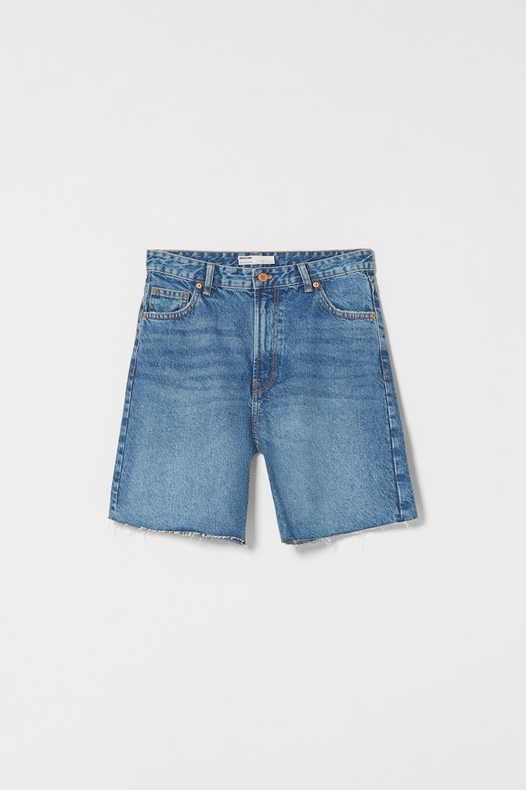 Vintage bermuda kratke hlače iz džinsa s strganimi deli