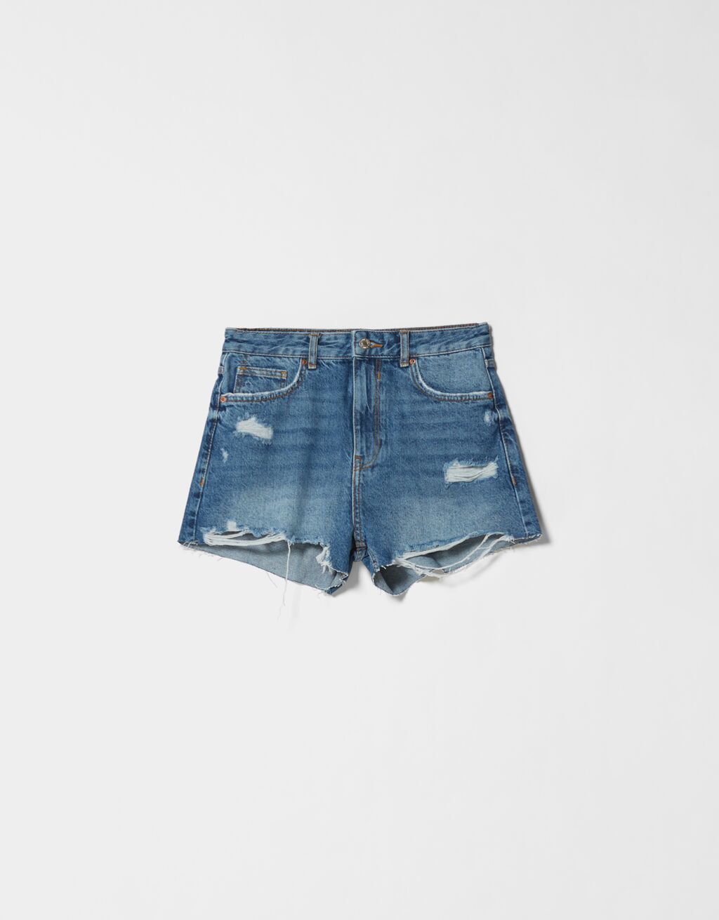 Vintage fade ripped denim shorts