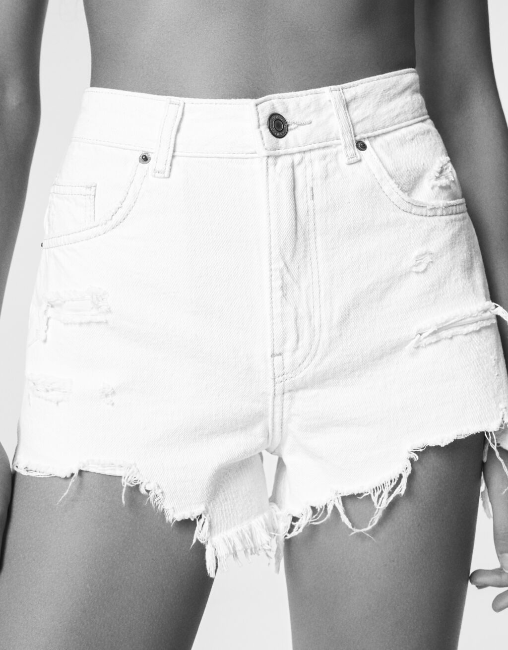 Vintage denim shorts with rips